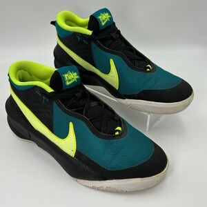 Nike Hustle D 10 GS Youth 7Y Black Teal Volt Good Basketball Shoes CW6735-012